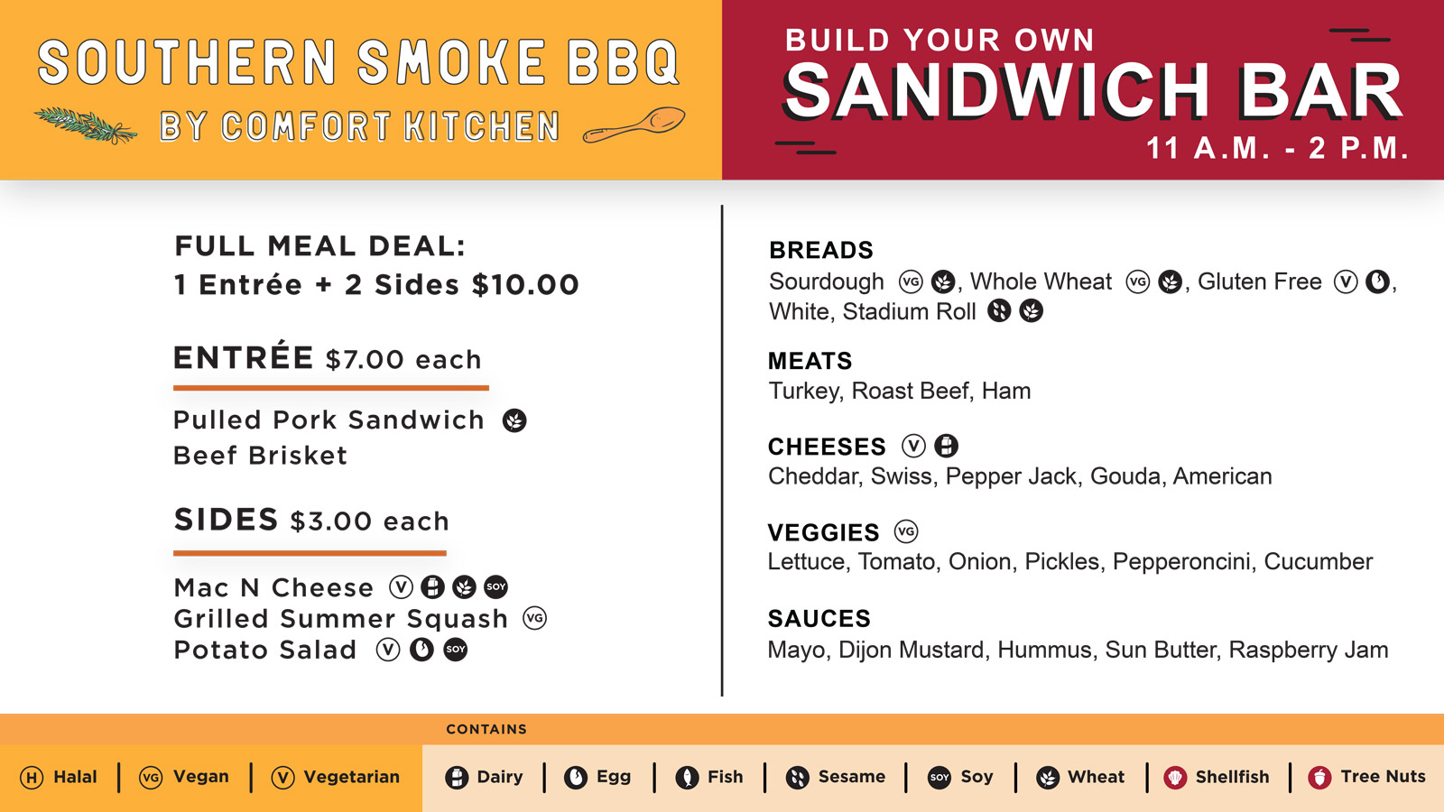 The Second Menu Board for Southern Smoke