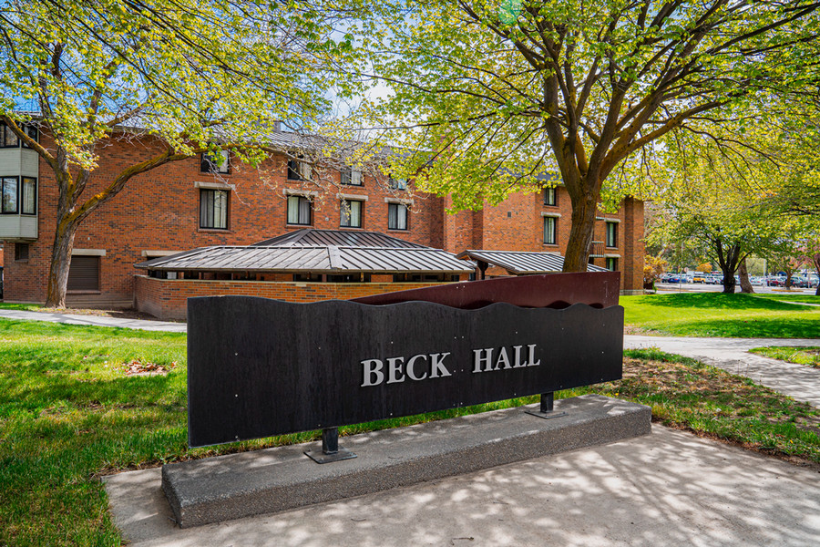 Three-story brick residence hall