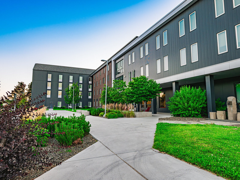Four-story modern residence hall