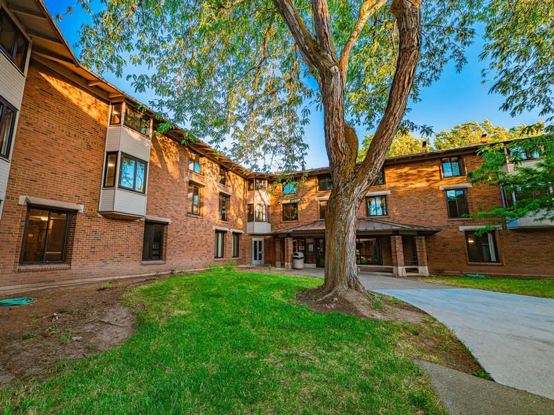 Brick residence hall