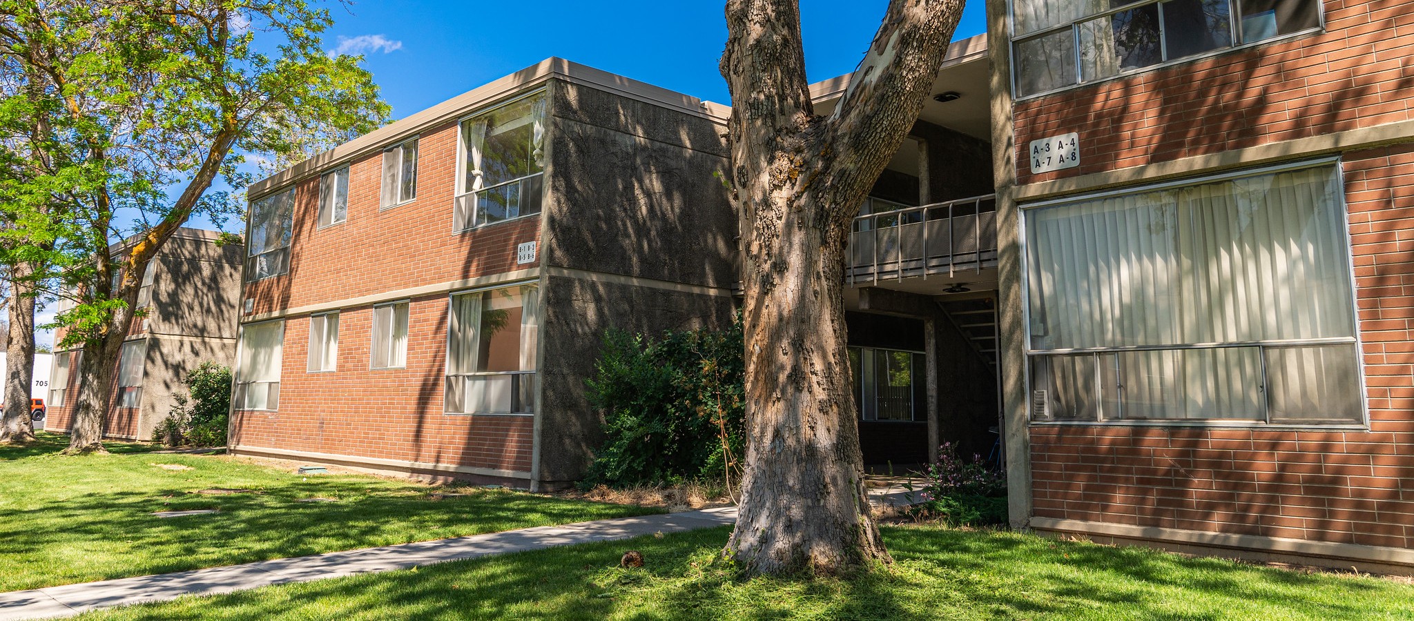Two story brick apartment complex