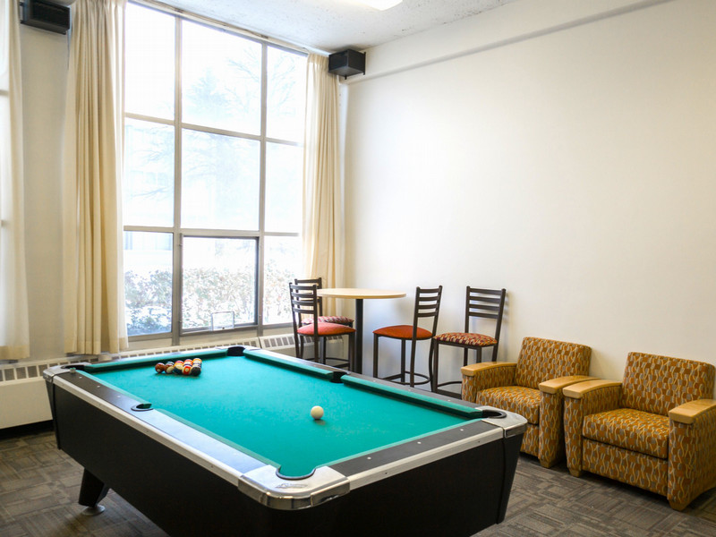 Lounge with pool table