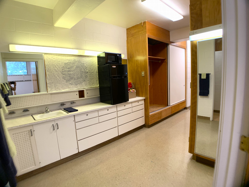 Sink area with microfridge and closets