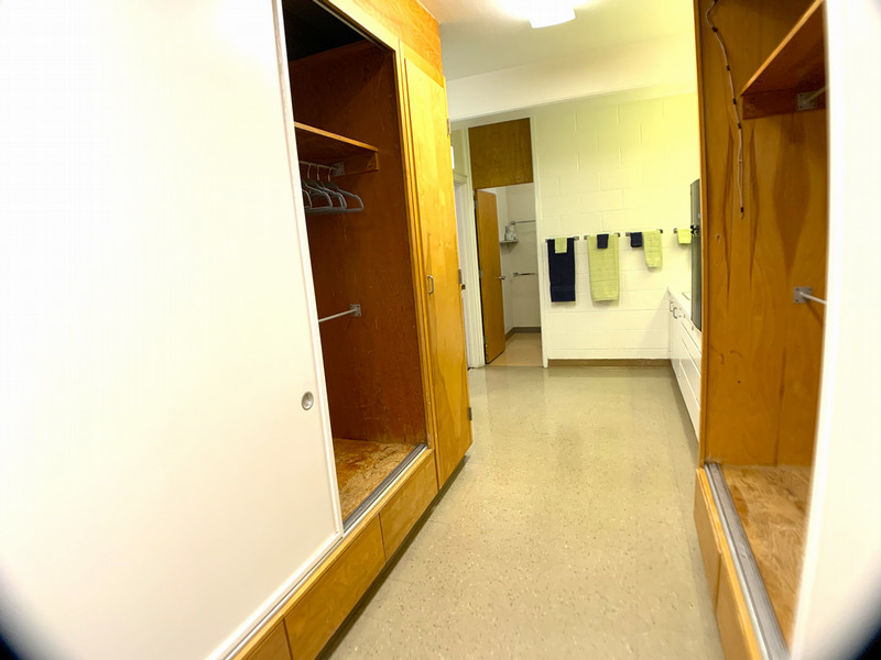 Hallway entry with closets on each side