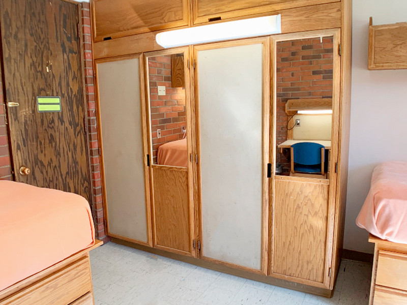 Two closets in a double room
