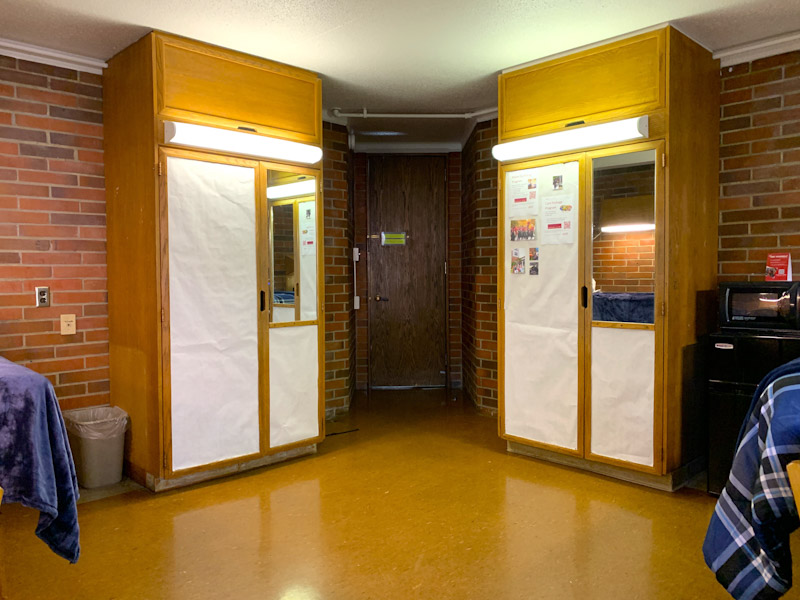 Two closets in a double room
