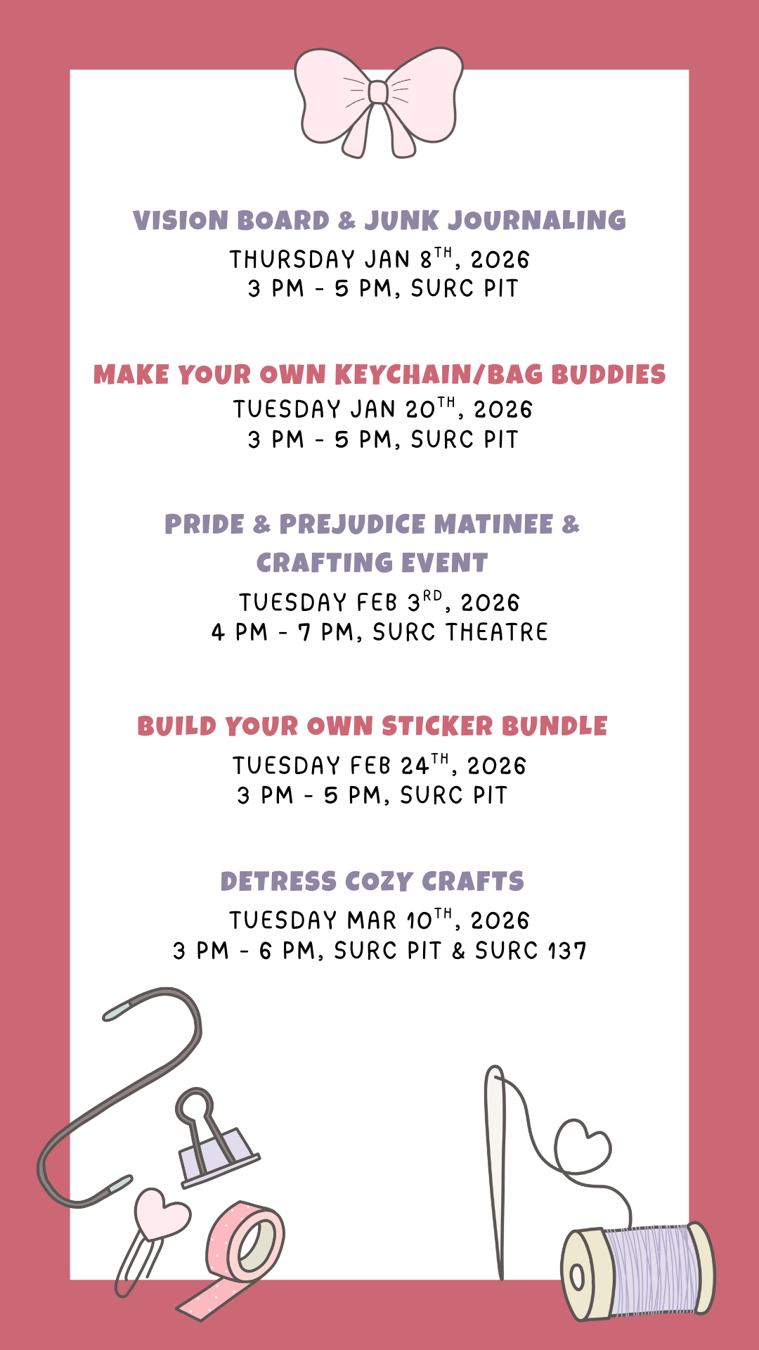 crafting event winter 2026