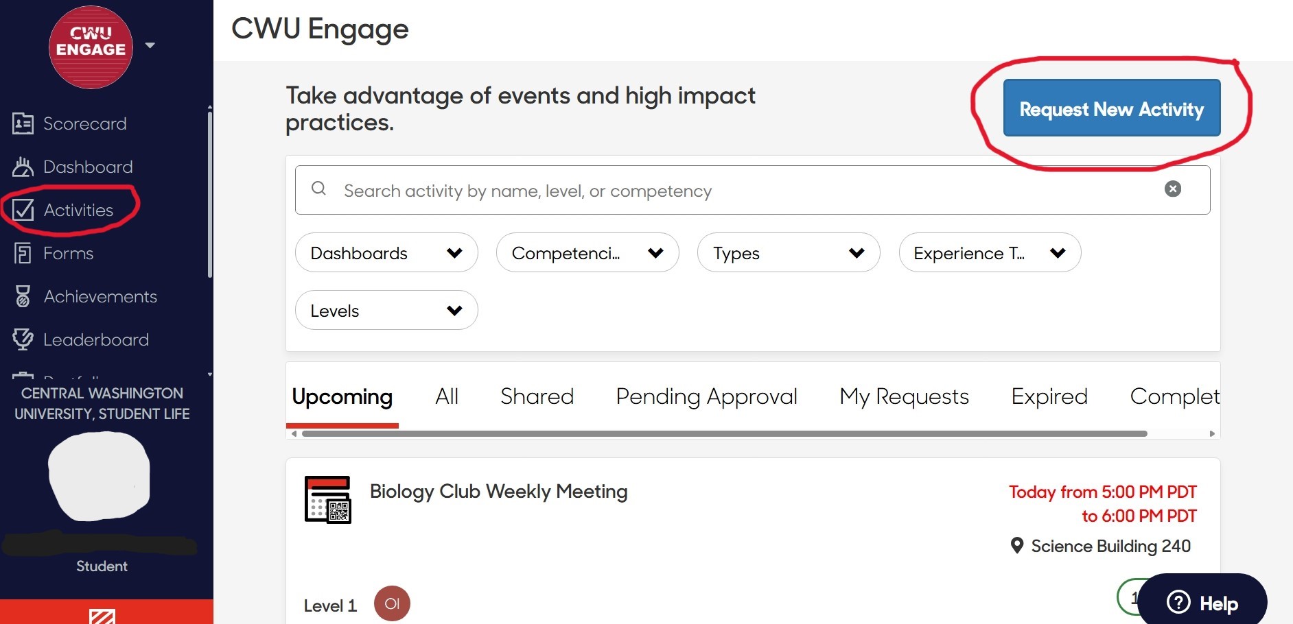 activities cwu engage