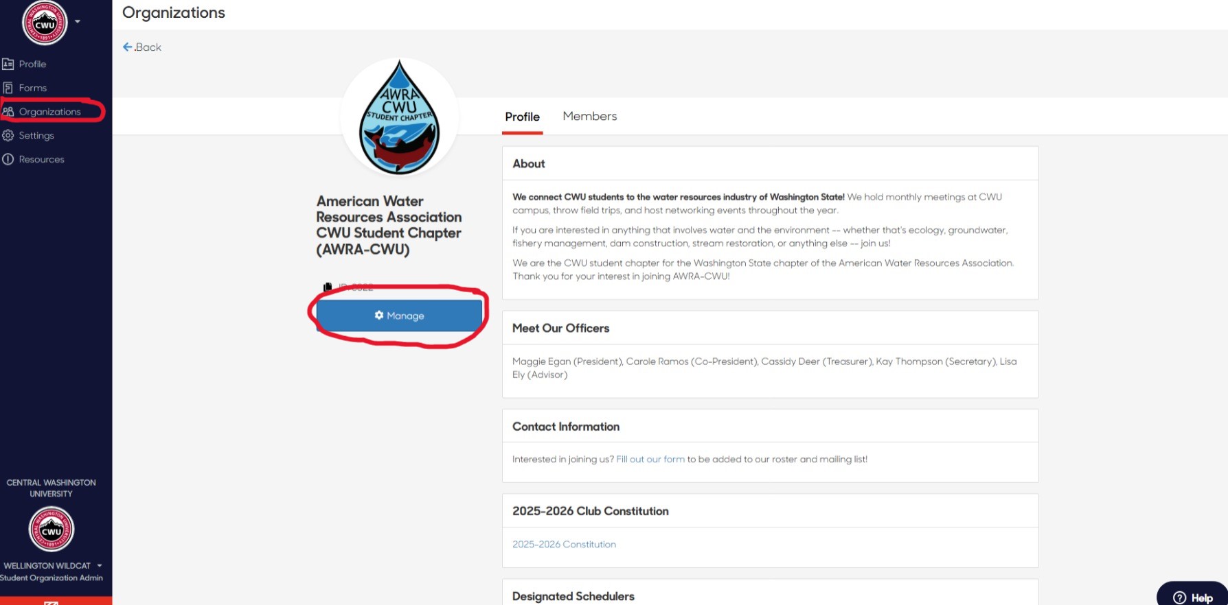 org profile cwu engage