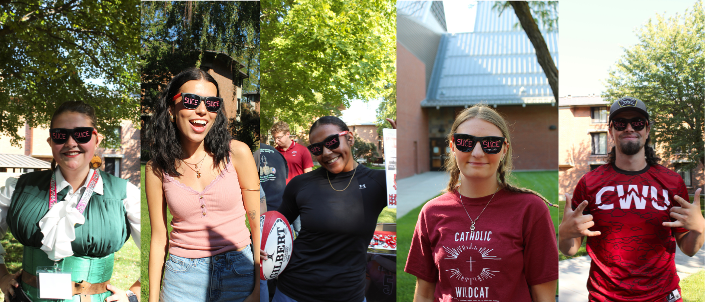 Happy students at involvement fair
